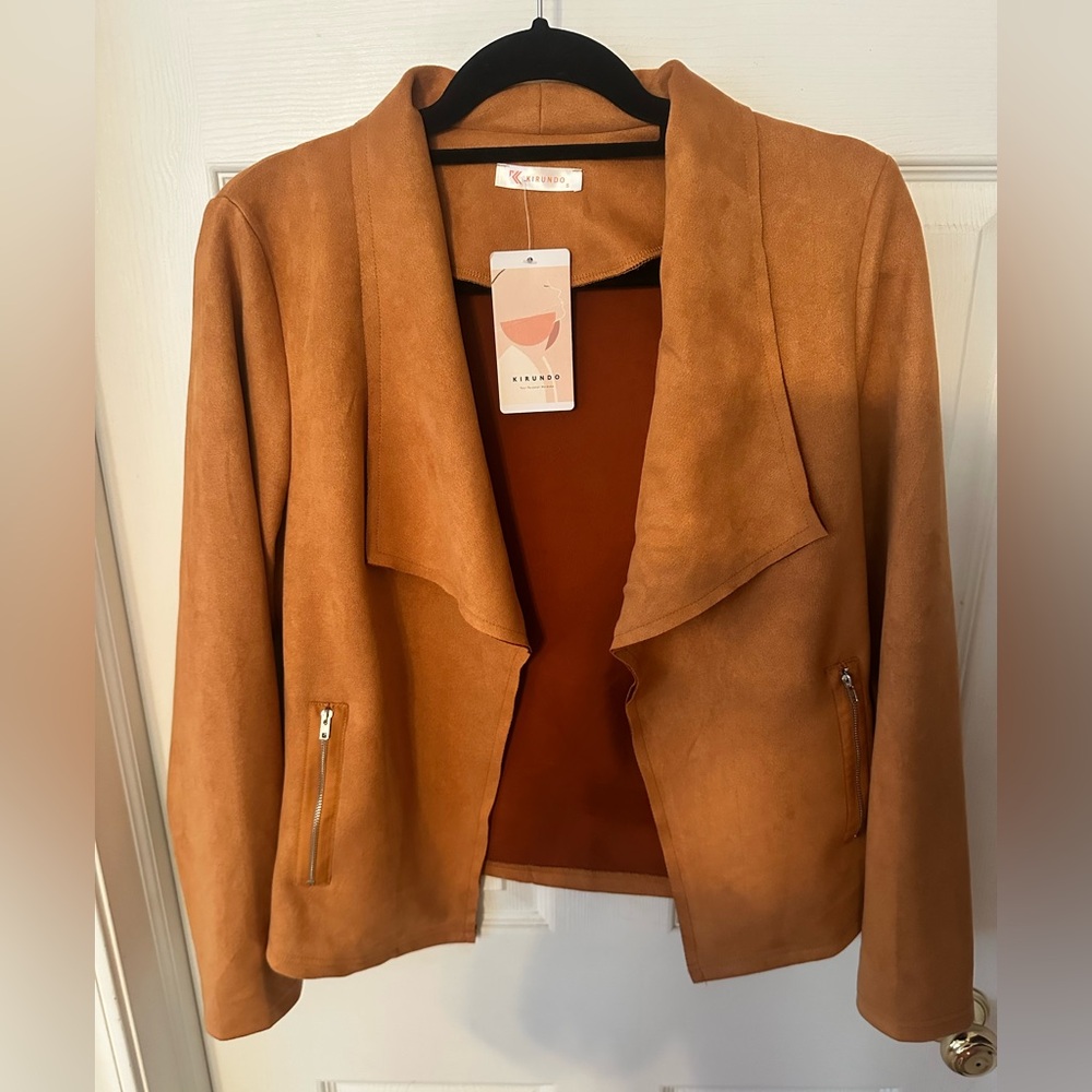 NWT Rust Pumpkin Spice faux suede Jacket
